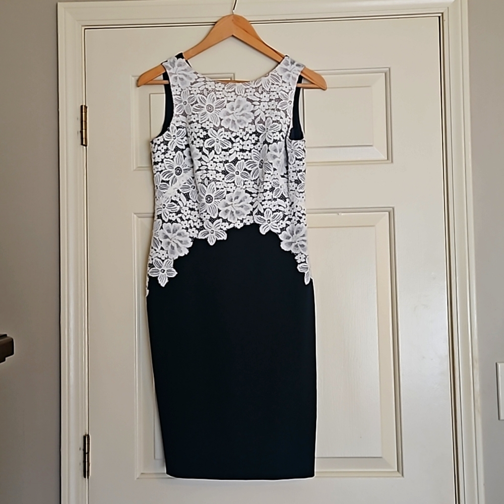 Lauren floral stitched dress, sz 4p